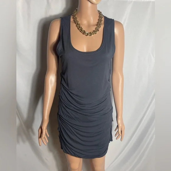 CAbi | Dresses | Cabi Navy Blue Sleeveless Ruched Tank Dress Size M 0 Rayon  | Poshmark